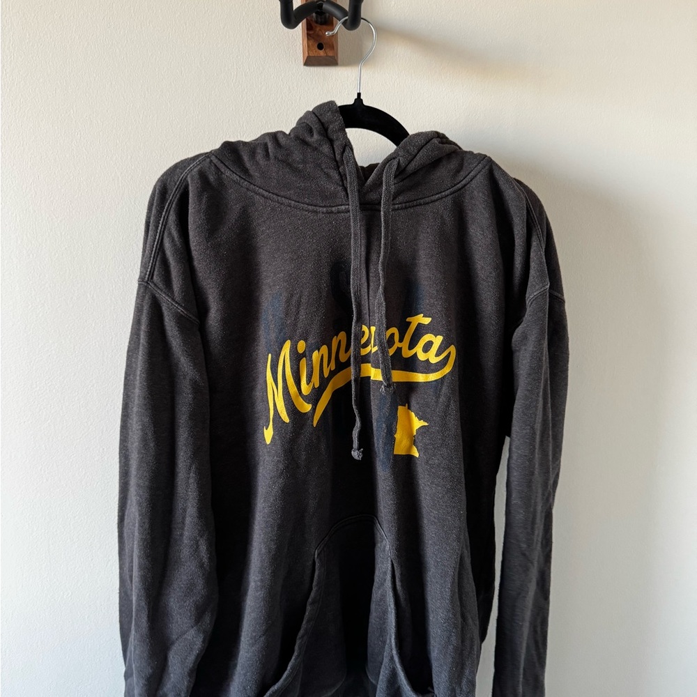 Old Navy Charcoal Hoodie with Yellow Graphic